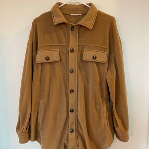12th Tribe Oversized Soft Brown Button Up Jacket